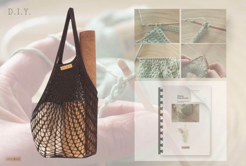 Shopping net net bag instructions with VIDEOS knitting bag knitting project bag knitting bag shopping bag image 10