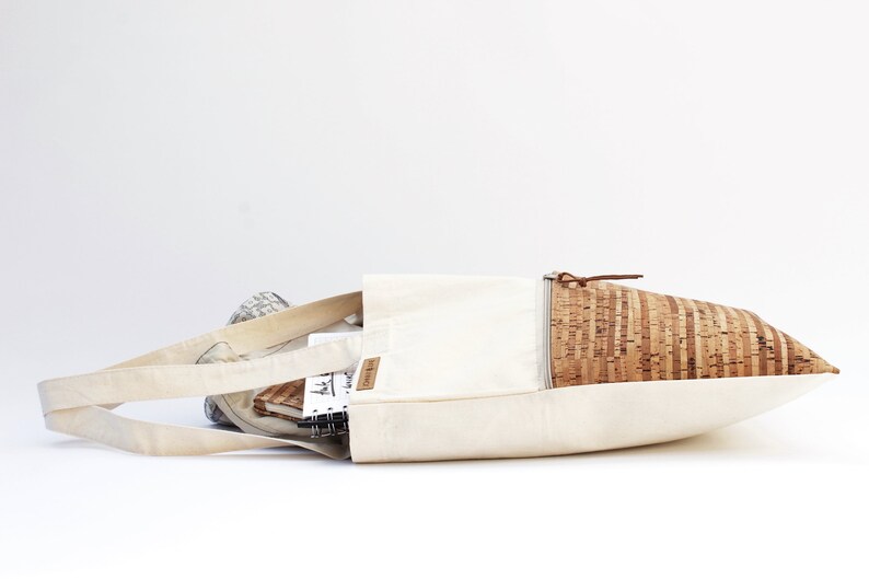 Tote bag CORK sand /& stripes