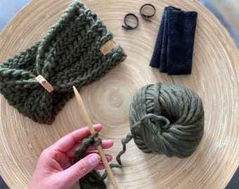 Instructions pour tricoter le bandeau *avec vidéos, télécharger, y compris doublure, pdf, fabriquer soi-même, tricoter soi-même,