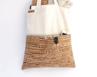 Tote bag CORK // sand & stripes