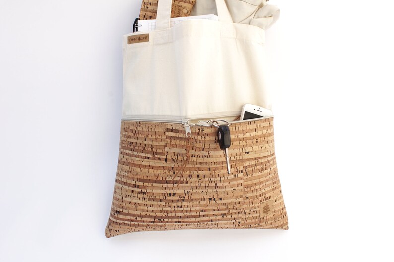 Tote bag CORK sand /& stripes