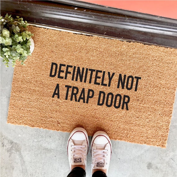 Definitely Not A Trap Door Doormat 18x30 Funny Etsy
