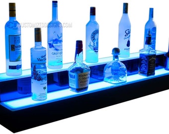 48" 2 niveles LED lighted liquor Bottle Shelves - Envío gratis!