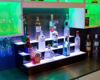 Estante para exhibición de botellas de licor con iluminación LED - 42" de ancho
