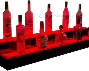 Estantes de barras iluminados - 2 niveles - 42" de ancho - luces LED que cambian de color