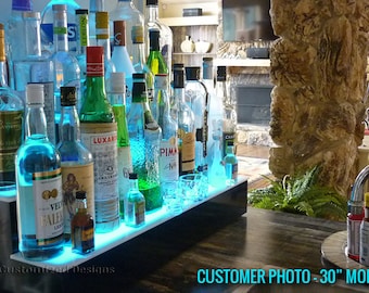 Pantalla de botella de licor iluminada con LED de 30 "y 3 niveles
