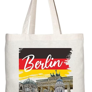 TB1539 Berlin Germany - Neuheit Geschenk Gedruckte umweltfreundliche stilvolle Tote Schultertasche mit langem Griff