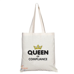 TB090 Königin der Einhaltung, Neuheit Geschenk Gedruckt Umweltfreundliche Stilvolle Tote Schultertasche mit langem Griff