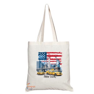 TB2041 New York 3 Souvenir Tote Bag – Stylowa torba płócienna dla miłośników Nowego Jorku i podróżników