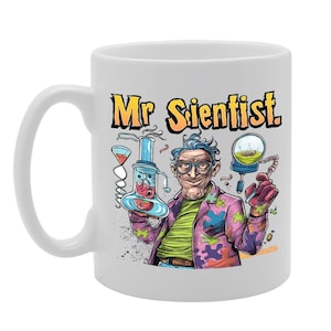 MG6255 Herr Wissenschaftler Souvenir Becher | Science Lab Liebhaber Geschenk | Keramik Andenken für Chemiker, Physiker & Forscher