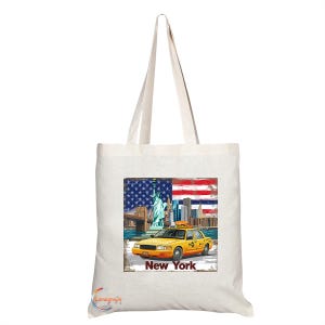 TB2035 New York 1 Souvenir Tote Bag – Stylowa torba płócienna dla miłośników Nowego Jorku i podróżników