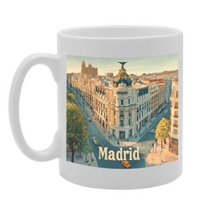 MG6520 Madrid Souvenir Mug | Iconic Royal Palace & Spanish Culture, Spain, Dishwasher-Safe Ceramic Gift