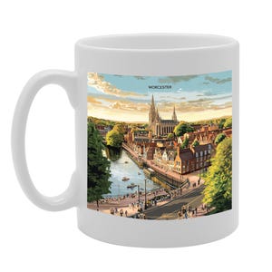 Keramische mok MG6401 Worcester Design | Authentieke premium handgemaakte souvenir uit het historische Worcester, Engeland – vaatwasmachinebestendig