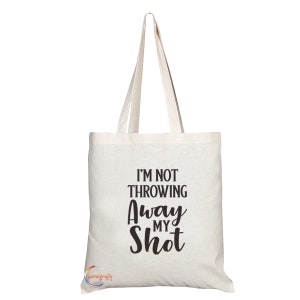 TB762 Ich werfe meinen Schuss nicht weg Neuheit Geschenk Gedruckte umweltfreundliche stilvolle Tote Schultertasche mit langem Griff