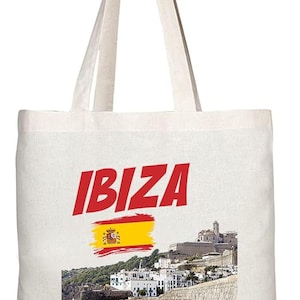 TB1545 Ibiza Spanien - Ein neuartiges Geschenk Gedruckte umweltfreundliche stilvolle Tote-Schultertasche mit langem Griff