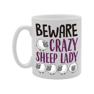 MG4219 Attention Crazy Sheep Lady Nouveauté Cadeau Imprimé Thé Café Tasse En Céramique