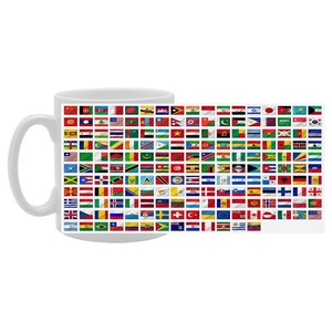 MG1049 World Flags Novelty Gift Printed Tea Coffee Ceramic Mug