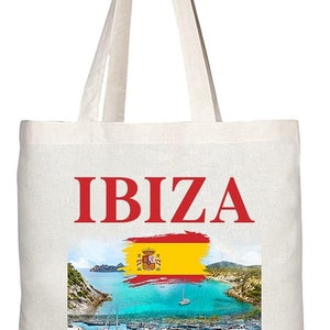 TB1546 Ibiza Spanien - B Neuheit Geschenk Geschenk Gedruckte umweltfreundliche stilvolle Tote Schultertasche mit langem Griff