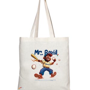 TB2141 Mr Baseball Tote Bag - Klassische Segeltuchtasche für Spieler & Sportfans