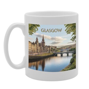 MG6458 Glasgow Design Ceramic Mug | Authentic Handcrafted Souvenir Featuring Iconic Scottish Landmarks – Dishwasher-Safe Gift