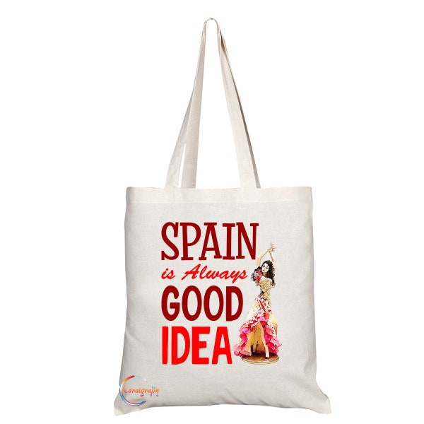 TB1502 Spain Flamenco Dancer Novelty Present Gift Printed Tourist Tote Shoulder Souvenir Gift Bag