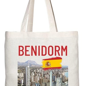 TB1547 Benidorm Spain - Ein Neuheit Geschenk Gedruckt Umweltfreundliche stilvolle langstielige Tote Schultertasche