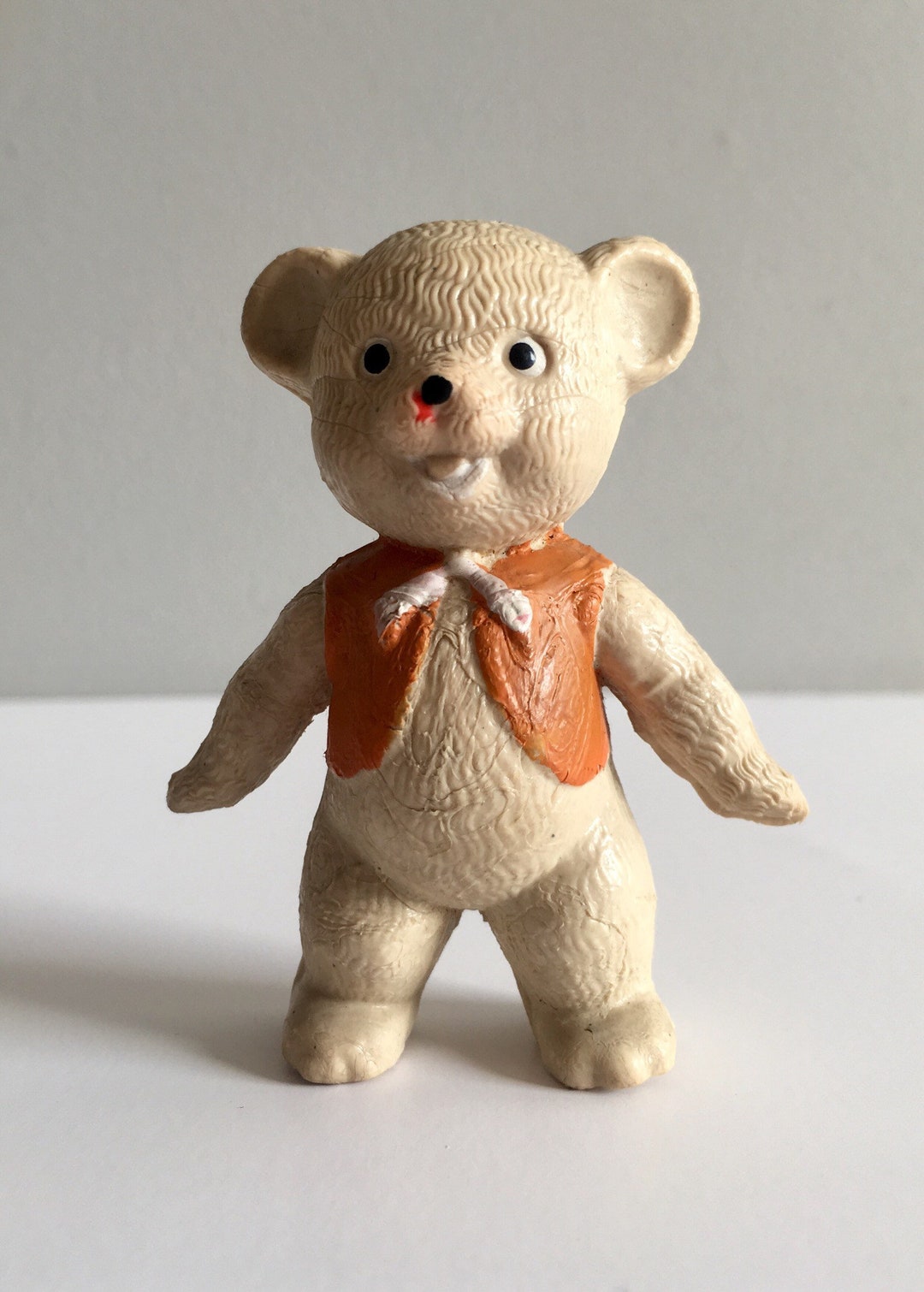 Vintage Miniature Bear Rubber Toy Figure. Etsy UK