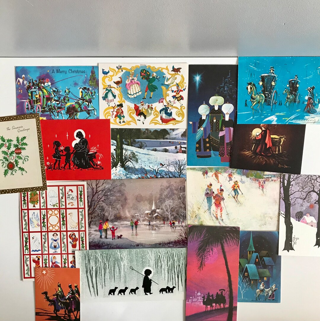 Vintage Used Christmas Cards for Craft Projects. Etsy UK