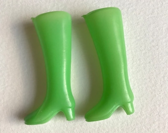 Vintage Daisy doll size green boots.