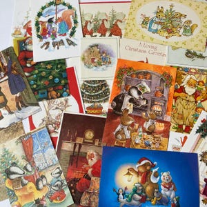 Vintage 1980’s Christmas cards for crafting.