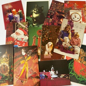 Kitsch vintage photo Christmas cards for crafting.
