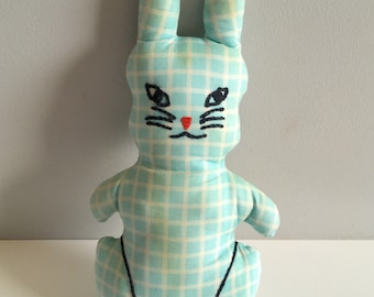 Vintage handmade bunny rabbit soft toy.