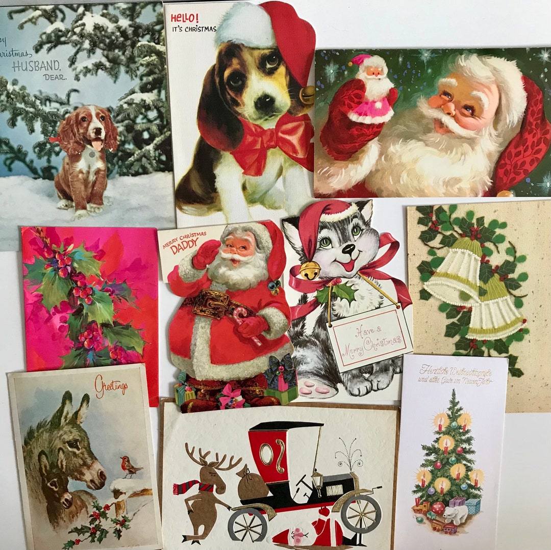 Vintage Used Christmas Cards for Craft Projects. Etsy