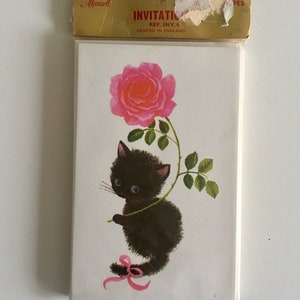 Vintage cat party invitations.