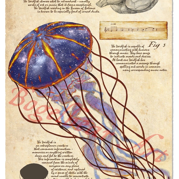 Color Plate from the Journal of Lucretia: Voidfish - For Charity