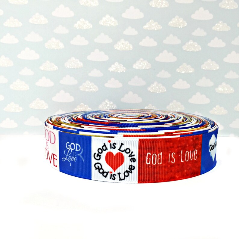 1 God is Love Faith Grosgrain Ribbon Spiritual Ribbon | Etsy