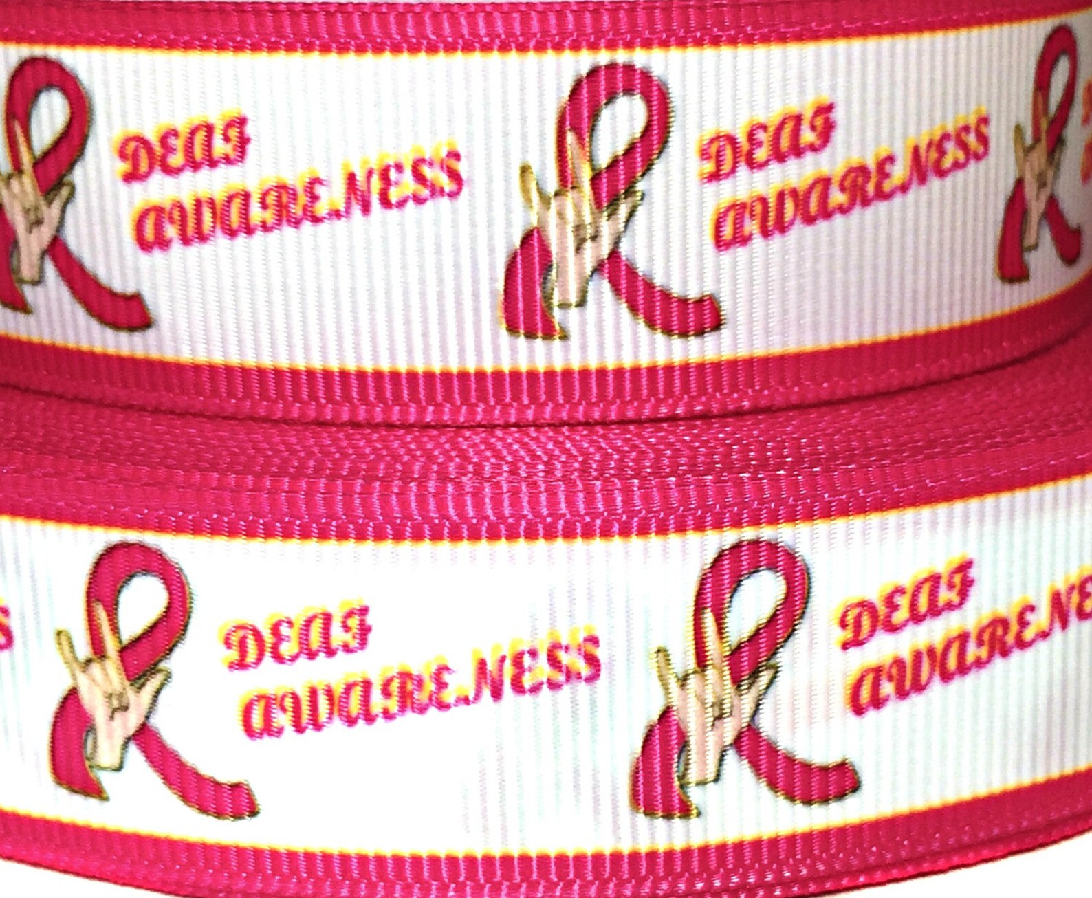 7/8 Deaf Awareness Ribbon Printed Grosgrain Ribbon Etsy