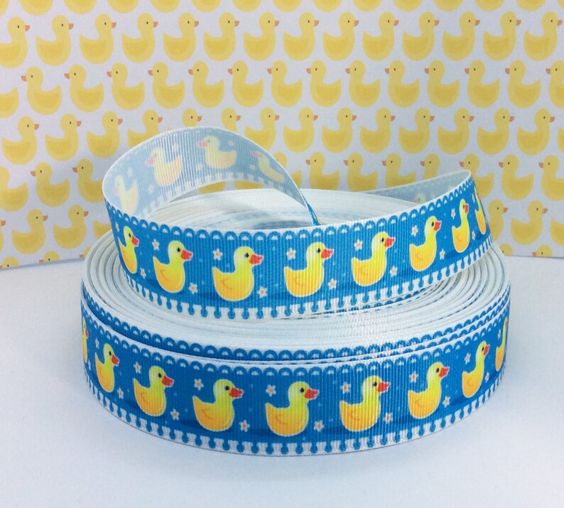 Rubber Ducky Ribbon Duck Grosgrain 7/8 Printed Etsy