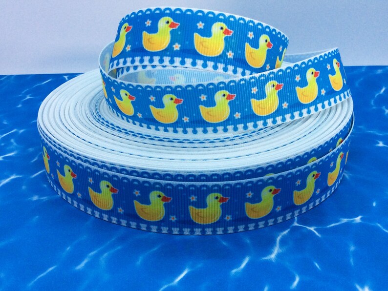 Rubber Ducky Ribbon Duck Grosgrain 7/8 Printed Etsy