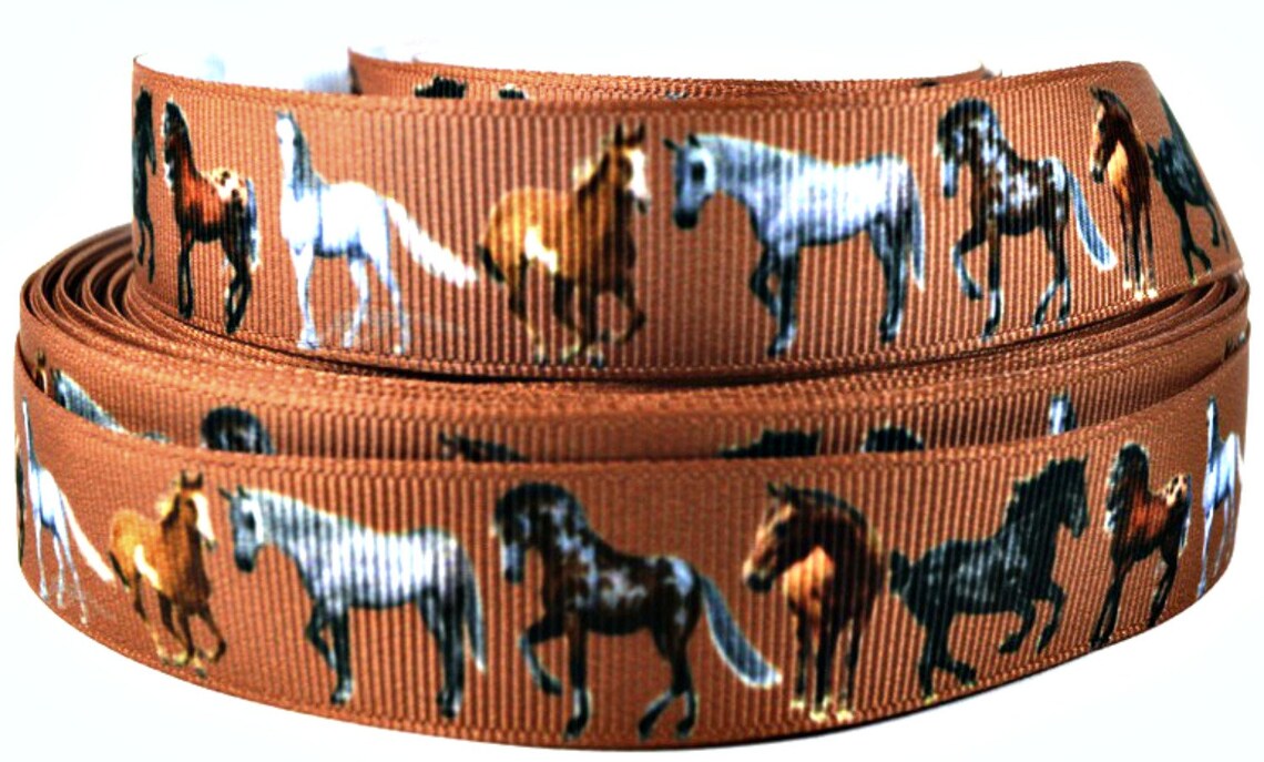 7/8 Horse Grosgrain Ribbon Horse Ribbon Western Etsy