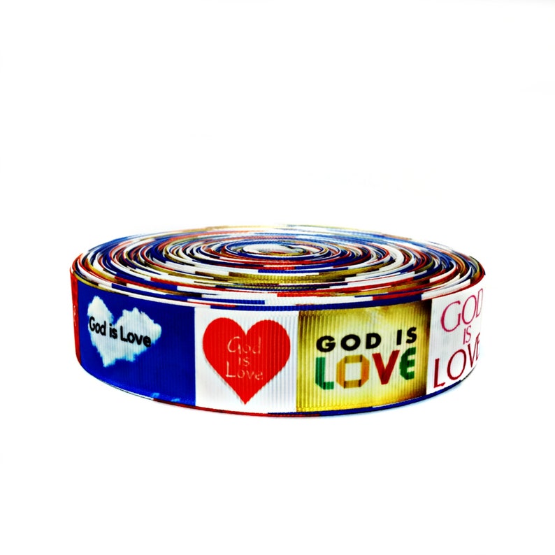 1 God is Love Faith Grosgrain Ribbon Spiritual Ribbon | Etsy