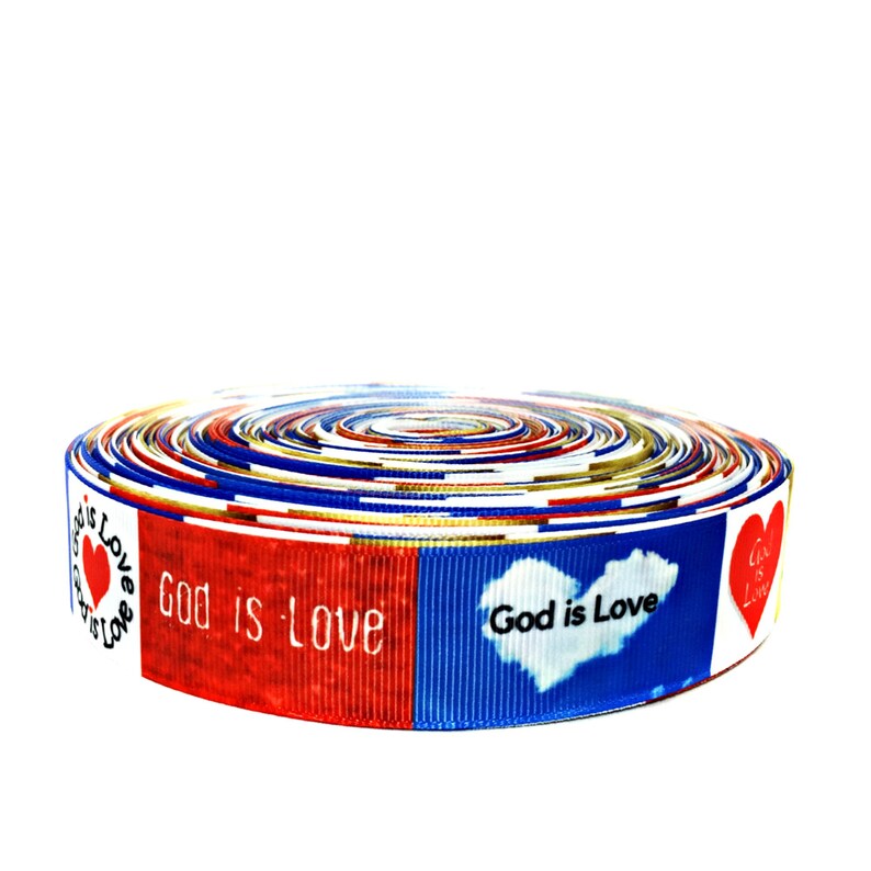 1 God is Love Faith Grosgrain Ribbon Spiritual Ribbon | Etsy