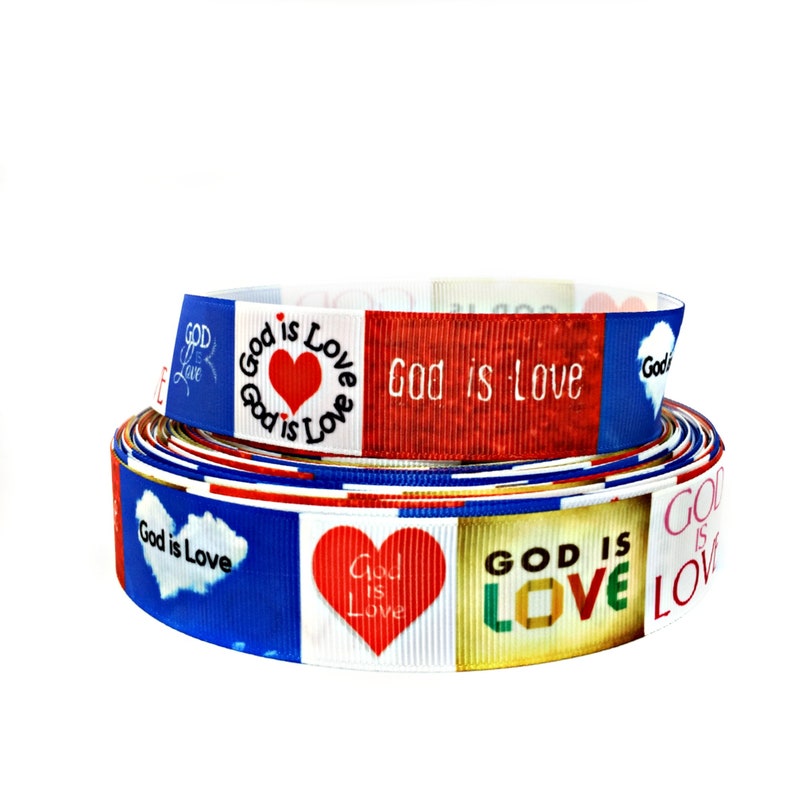 1 God is Love Faith Grosgrain Ribbon Spiritual Ribbon | Etsy