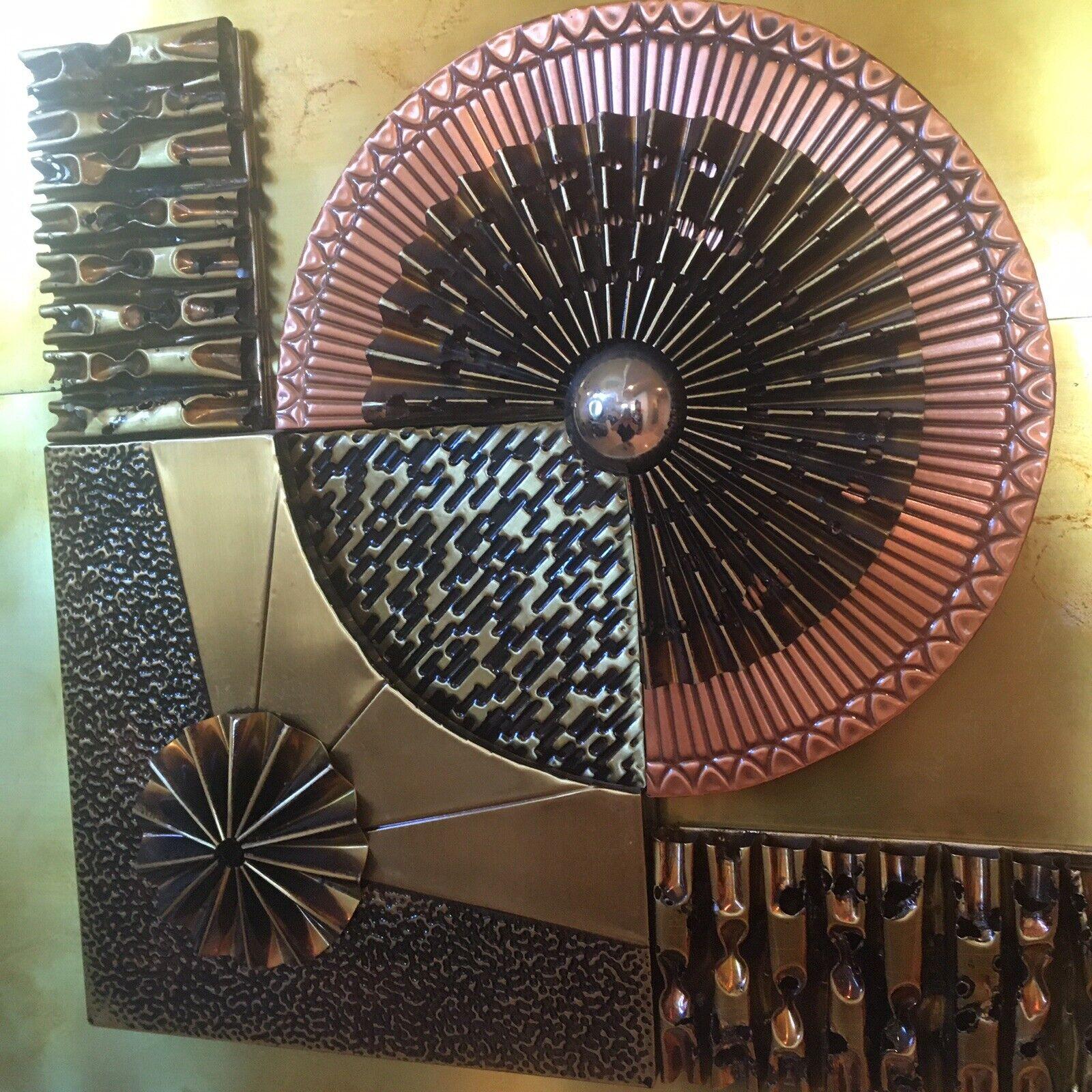 MCM Stephen Chun Brutalist Brass & Copper Abstract Wall Art 36