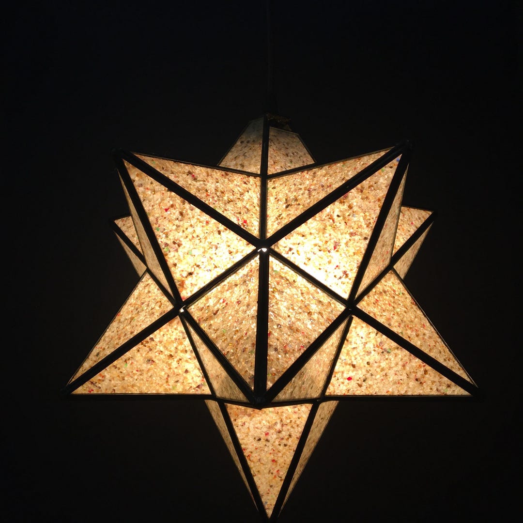Vintage Moravian Star Pendant Light With Sanded Interior for a Terrazzo ...