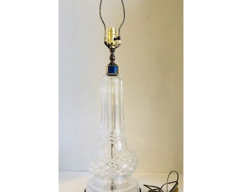Vintage Waterford  Crystal 50's Hollwood Regency Large Heavy Table Lamp 30" #2