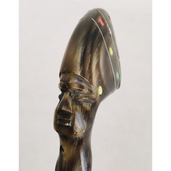 Vintage Nefertiti Head Carved Horn Egyptian Shoe … - image 4