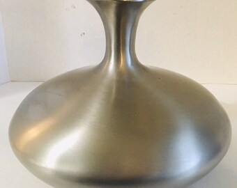 Large Brushed Metal Statement Vase 12.25" x 9.25"