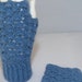 Francoise reviewed Knit fingerless mittens blue patterns paper fans