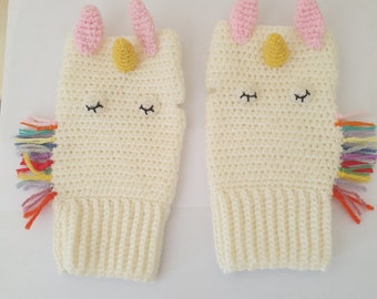 Unicorn children's mittens